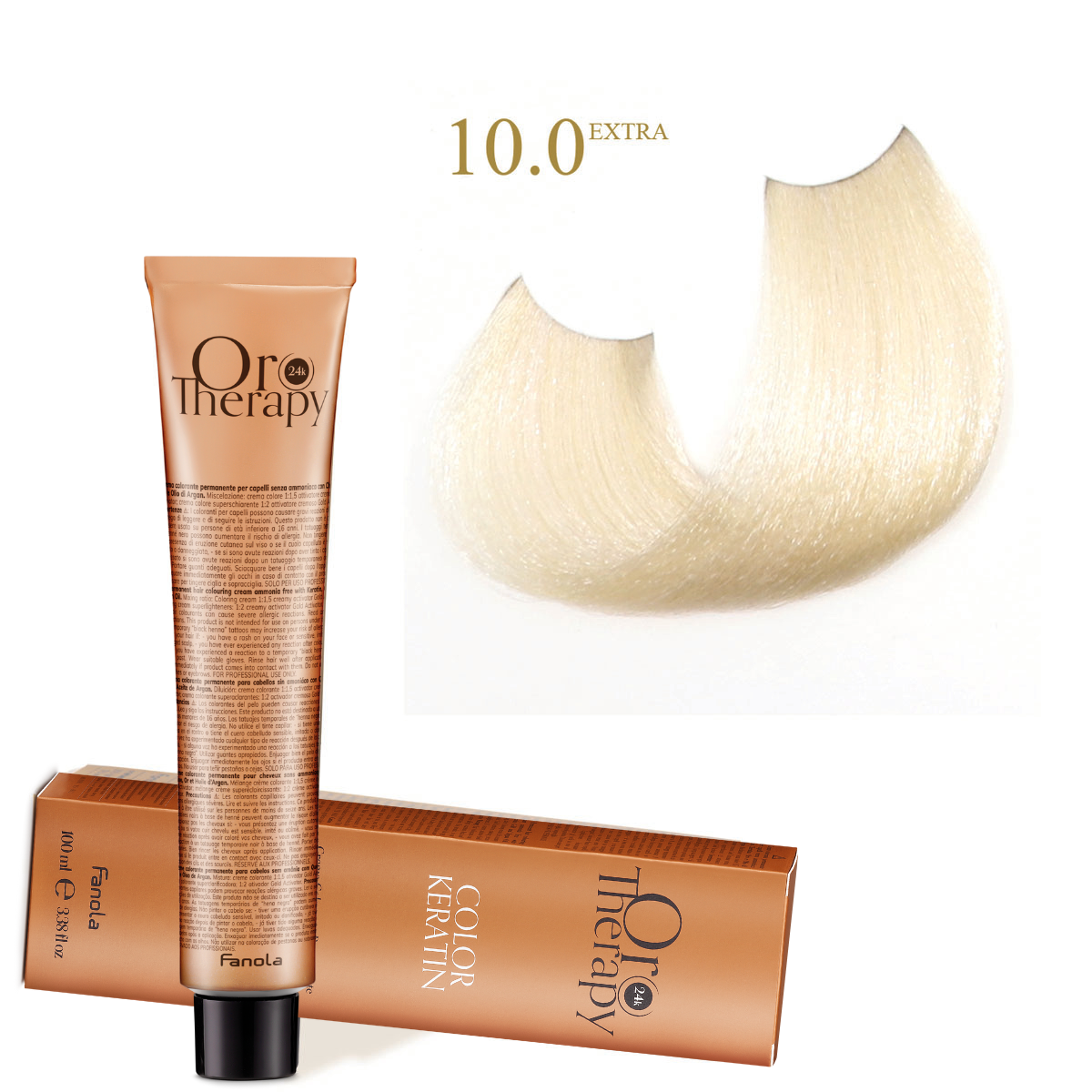 10.0-EXTRA.png Oro Therapy 24K Color Keratin with Gold & Argan Oil (Ammonia Free) 10.0 Sarı Platin Ekstra 100 ml - Görsel 1