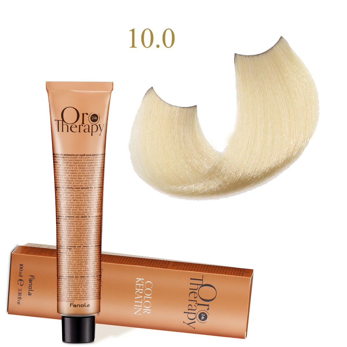 10.0.png Oro Therapy 24K Color Keratin with Gold & Argan Oil (Ammonia Free) 10.0 Sarı Platin 100 ml - Görsel 1