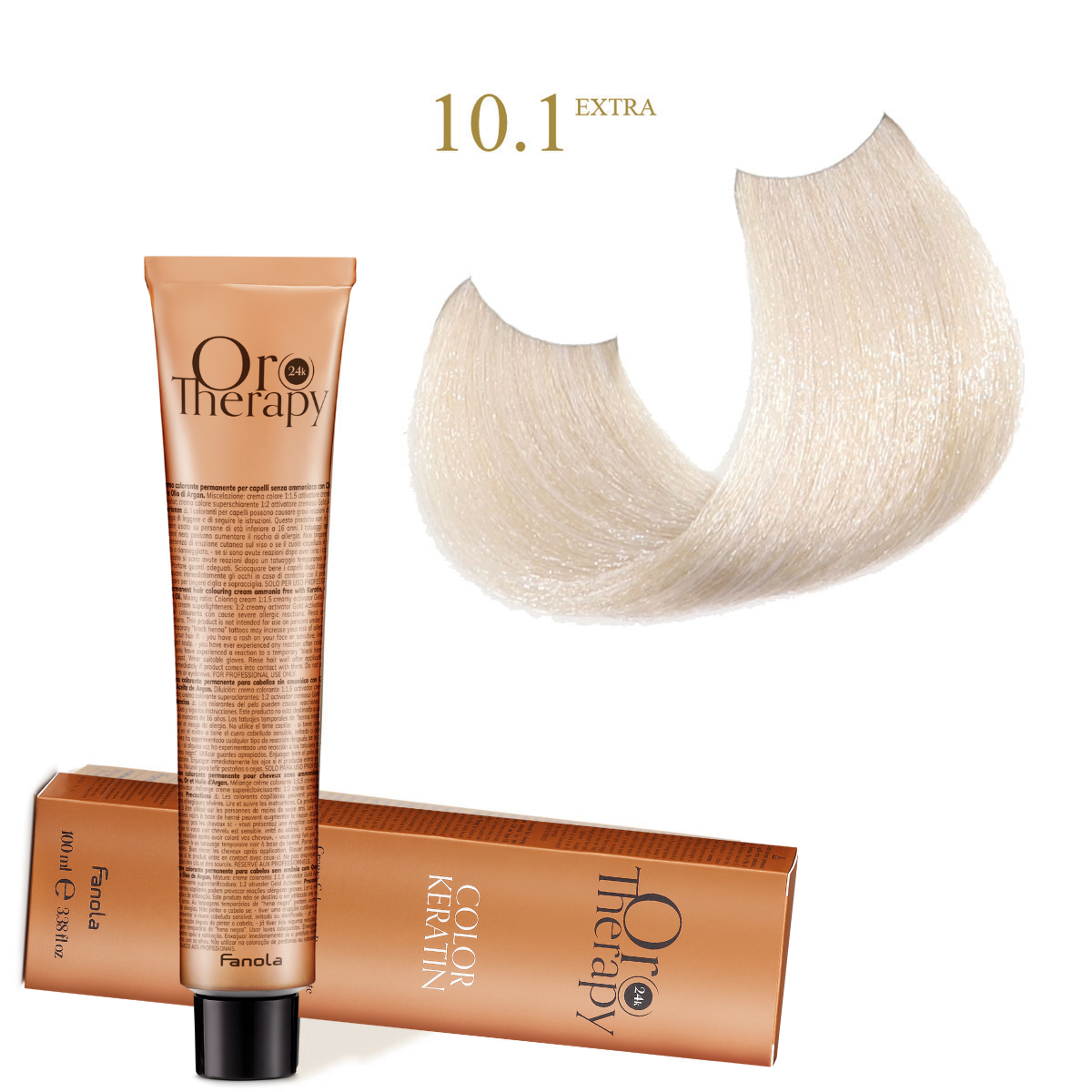 10.1-EXTRA.png Oro Therapy 24K Color Keratin with Gold & Argan Oil (Ammonia Free) 10.1 Küllü Sarı Platin Ekstra Eski 100 ml - Görsel 1