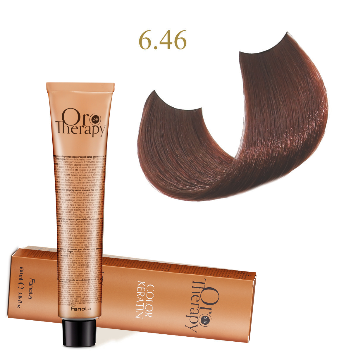 6.46.png Oro Therapy 24K Color Keratin with Gold & Argan Oil (Ammonia Free) 6.46 Koyu Sarı Bakır Kırmızı 100 ml - Görsel 1