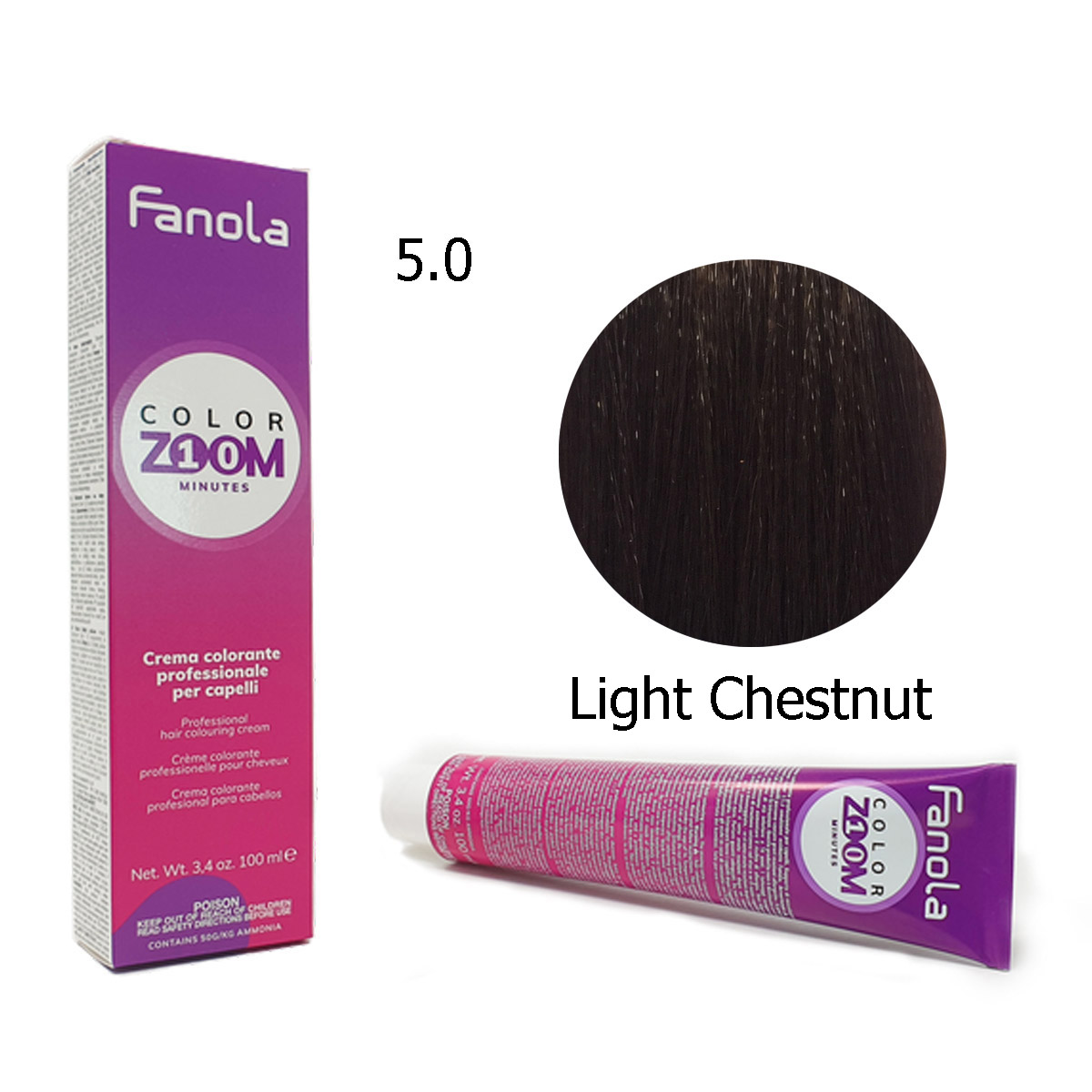 Color-Zoom_5.0.jpg Fanola Color Zoom 5.0 Açık Kestane 100 ml - Görsel 1