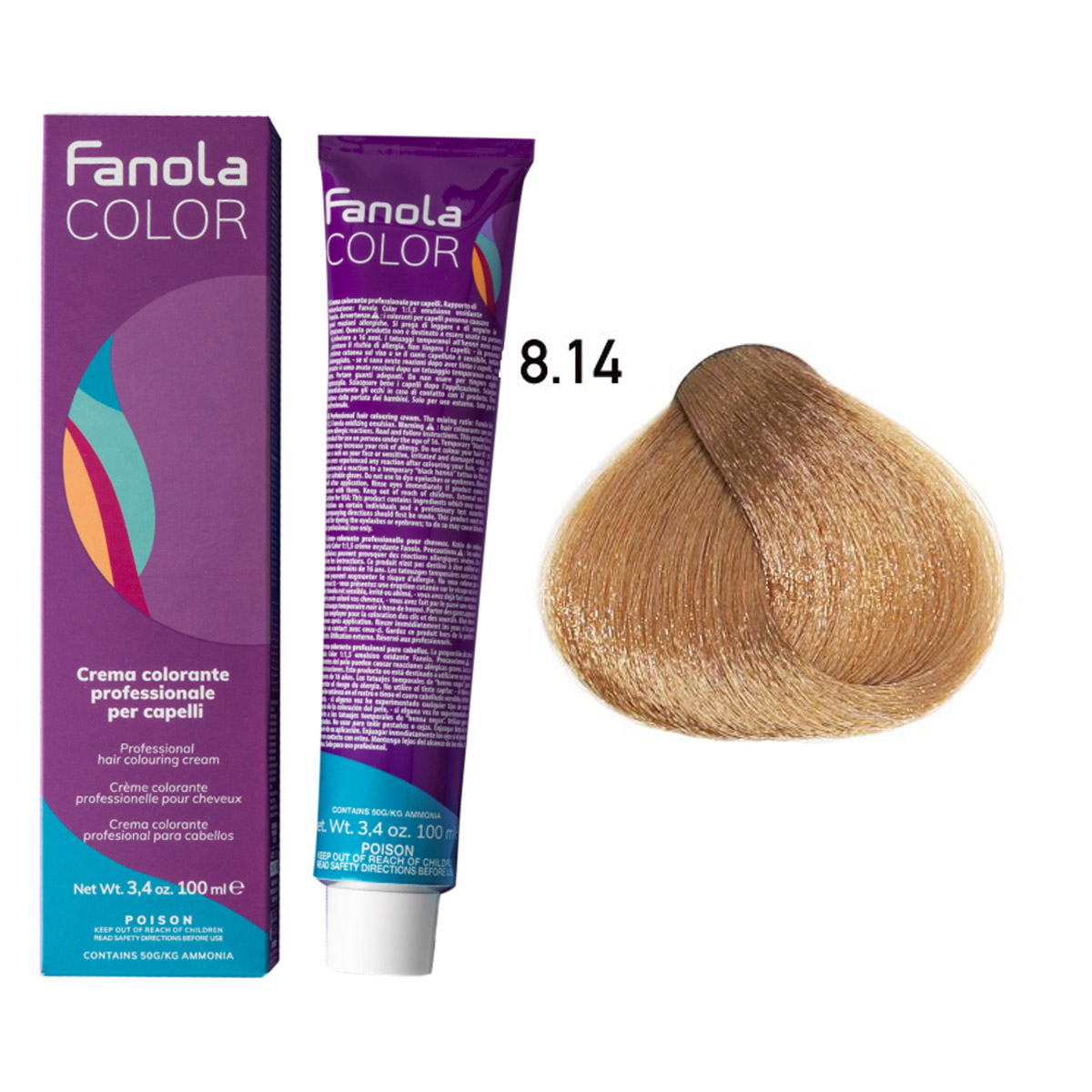 Fanola-Tube_8.14.jpg Fanola Color 8.14 Kakao 100 ml - Görsel 1